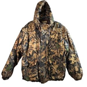 Remington Vtg 3in1 Camo Hunting Jacket Zip‎ Off Sleeves Liner Mens XL